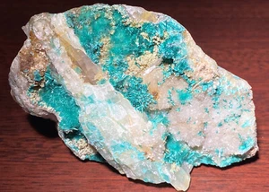 BROCHANTITE su quarzo e barito - miniera Mex-Tex, Bingham, Nuovo Messico - Foto 1 di 12