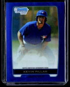1-2012 BOWMAN CHROME TEST PROOF BLUE REFRACTOR KEVIN PILLAR BLUEJAYS 1/1 - Picture 1 of 2
