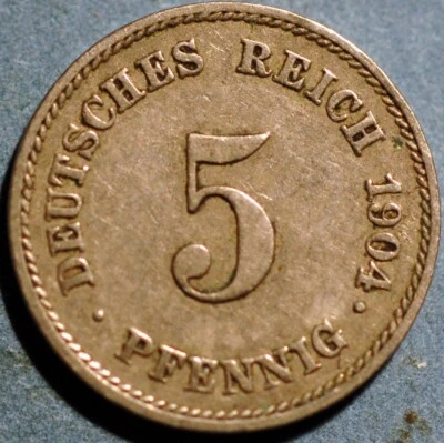 Germany Empire 5 Pfennig 1904 E KM#11 - Image 1 of 2