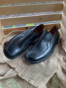 VINTAGE  Terra Plana MENS BLACK LOAFER CHARLES BERGMANS SIZE 8 genuine leather - Picture 1 of 7