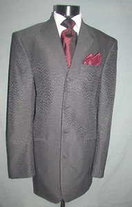 Excelente chaqueta para fumar cena con textura de carbón a medida para hombre 44 XL - Imagen 1 de 5