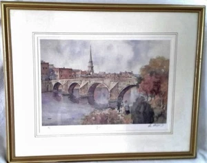 Limited Edition 251 Of 425 Lithograph Of Bridge In Ayr Entitled 'Ayr' - Picture 1 of 4