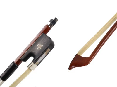 Lazo de madera de Brasil 4/4 lazos de rana de ébano pelo hilo plateado ojos dobles piel negra Foto 1 de 4