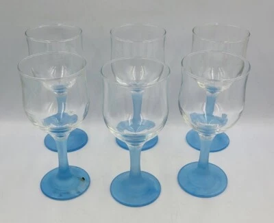 Juego de 6 copas de vino con tallo azul esmerilado The Cellar Foto 1 de 4