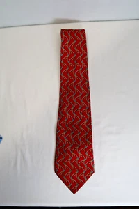 Salvatore Ferragamo Tie Silk Necktie Keys Print 57" Long Red - Picture 1 of 7