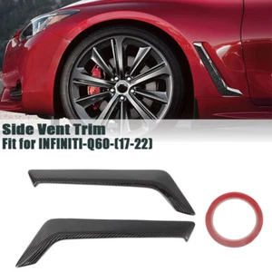 100% CARBON FIBER FRONT FENDER SIDE VENT GARNISH TRIM FOR 2017-2022 INFINITI Q60 - Picture 1 of 12