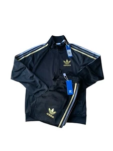 Adidas Chile 62 Tracksuit Set Mens XS Black Trefoil HD8291 New With Tags - Picture 1 of 21