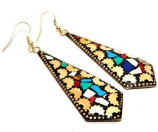 Jewelry Dangle Earrings D-632 Awesome Multi Stone Tibetan Vintage