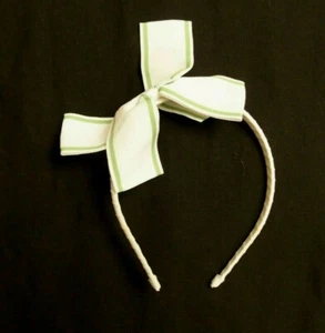 Gymboree Girls Headband Tennis Match green white bow preppy - Picture 1 of 1