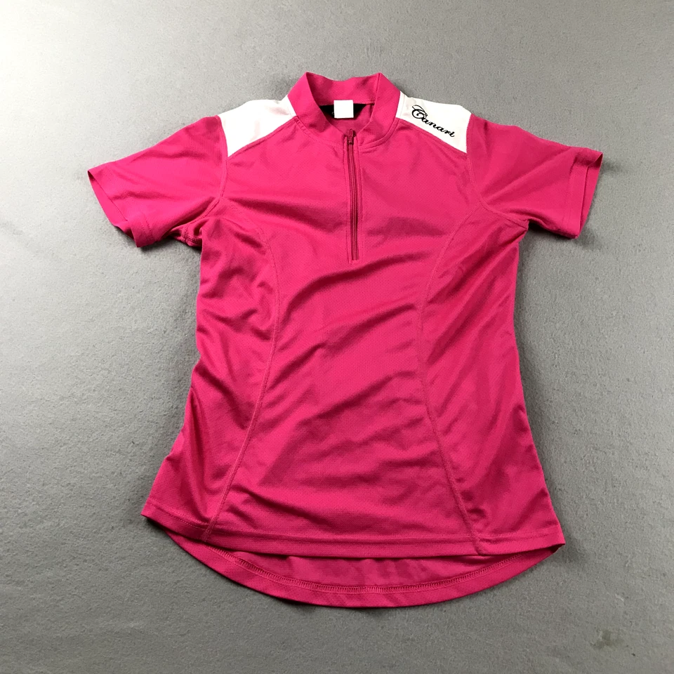 Camiseta deportiva de ciclismo Canari para mujer pequeña rosa 1/4 cremallera ligera Foto 1 de 4