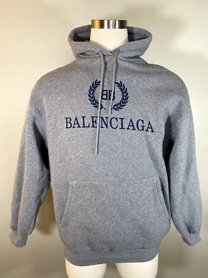 RARO BALENCIAGA Hombre BB 19 Corona Sudadera con Capucha Gris Portugal Talla: S 541690 TCV31/5695 Foto 1 de 4