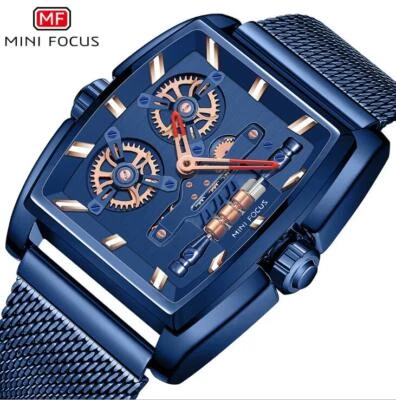 MINI FOCUS Hombre Relojes Cuarzo Reloj Pulsera Hombre Acero Inoxidable o Correa Cuero Foto 1 de 4