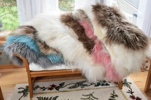 Genuine Icelandic and Gotland Sheepskin Rugs, pillows, Chair Cushions,Troll Wigs - Picture 1 of 87