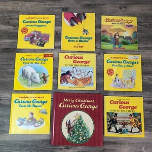 Curious George Books Lot Of 9 Children H.A. Rey Paperback & Hardcover - Picture 1 of 14