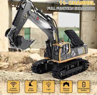 Kolegend Control Remoto Excavadora Juguete 16 Pulgadas, 11 Canales Rc Vehículo de Construcción Foto 1 de 2