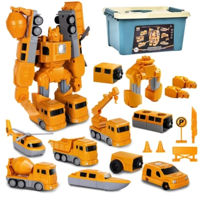 Wixbfyn Magnetischer Verformung Roboter Baustellenfahrzeuge Auto Spielzeugset - Bild 1 von 4