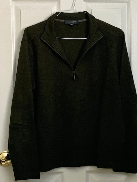Suéter para hombre Robert Barakett verde 1/4 cremallera 100 % algodón talla mediana Foto 1 de 1