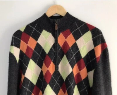 Suéter Suéter de Golf Greg Norman Cashmere Argyle para Hombres M Foto 1 de 4