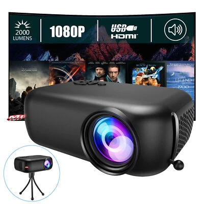 Mini Tragbarer LED Projektor Beamer Heimkino Multimedia FHD 1080P HDMI Für Kino - Bild 1 von 4