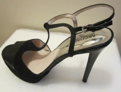 Sandalias de vestir MICHAEL KORS negras con correa en T talla 9,5 Foto 1 de 4