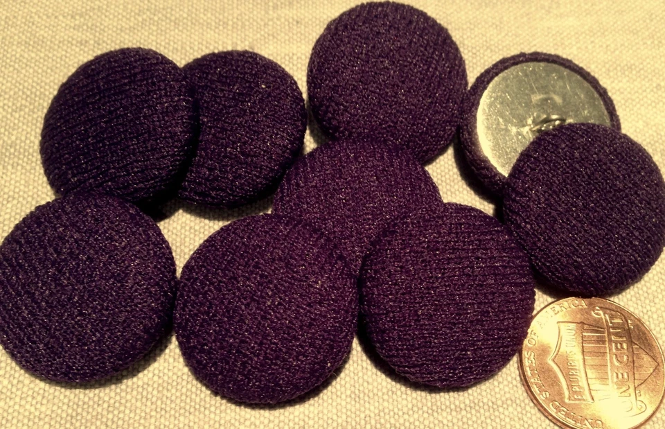 9 Knit Fabric Front Metal Back Shank Buttons Purple 23mm 7/8" # 7895 - Image 1 of 1