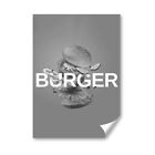 A3 - BW - Burger Sign Takeaway Junk Food Poster 29.7X42cm280gsm #43929