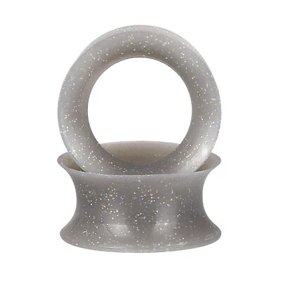 PIELES DE OREJA ULTRAFINAS TÚNELES-Oro Brillo Silicona Medidor de oreja-Tapones suaves para los oídos-PAR Foto 1 de 4