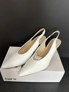 Bar lll Tanya White Heels. Size 10 - Picture 1 of 5