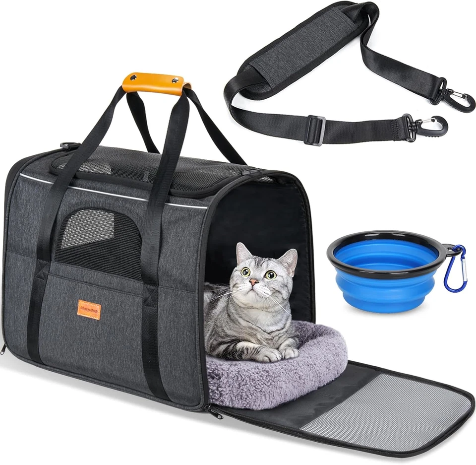 Morpilot Cat Carrier - Soft Sided Cat Carrier Large for Big Medium Cats and Pupp