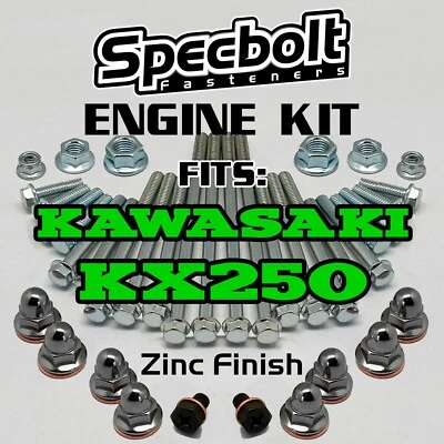 Kit de pernos de motor KX250 para reconstrucción de sujetadores Kawasaki KX 250 Specbolt OE ZINC Foto 1 de 4