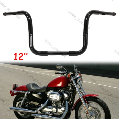 Manillar de 12" Rise Ape Hangers para motocicleta Harley Sportster XL 883 1200 FLST Foto 1 de 4