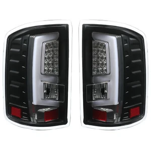 Black LED Bar Tail Lights Lamps Clear For GMC Sierra 1500 2500 3500 2014-2018 - Picture 1 of 17