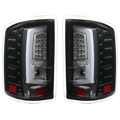 Black LED Bar Tail Lights Lamps Clear For GMC Sierra 1500 2500 3500 2014-2018 - Image 1 of 4
