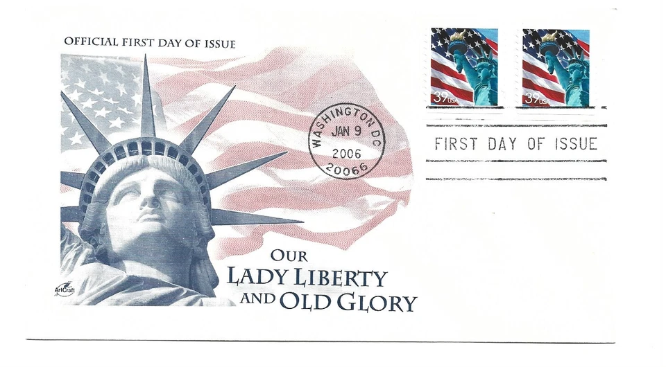 3980 39c  Lady Liberty PSA coil with gaps ArtCraft FDC - Image 1 of 1