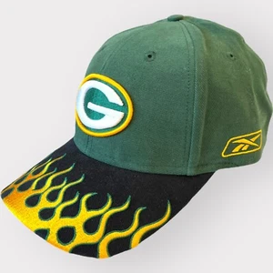 Sombrero de fútbol americano vintage de los Green Bay Packers gorra gancho y tela de bucle NFL Reebok - Imagen 1 de 11