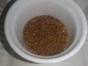 200g 8/0 3mm Glass Seed Beads GOLD Golden Iridescent AB (7,500pcs) S02 - Picture 1 of 1