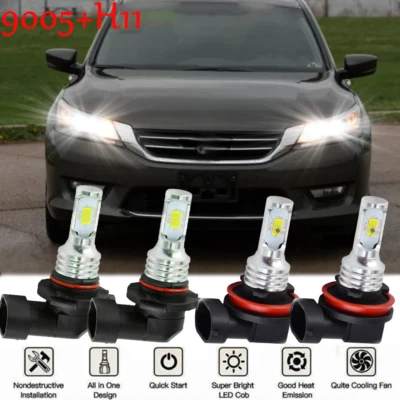 Lâmpadas de farol de LED Hi-Lo feixe para Honda Accord Sport 2016-2017 - 2 lados H11 9005 - Imagem 1 de 4