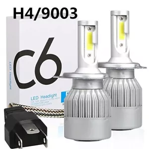 2PCS COB H4 9003 LED Headlight Bulbs High Low Beam Conversion Kit 6000K white - Picture 1 of 6