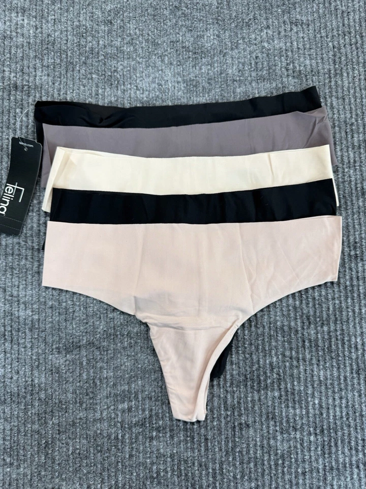 Felina Ropa Interior Damas Mediana 5 Pack Tanga Nuevo Satinado Foto 1 de 4