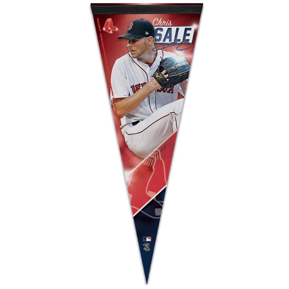 CHRIS SALE #41 BOSTON RED SOX FLÂMULA DE FELTRO PREMIUM 12"x30" NOVA WINCRAFT - Imagem 1 de 1