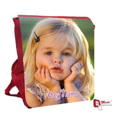 MADE PERSONAL PERSONALISIERTE MÄDCHEN FOTO RUCKSACKTASCHE - Geschenk - jedes Foto & Name