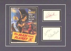 ROBERT CLARKE & WIILIAM SCHALLERT - The Man From Planet X - SIGNED CARD DISPLAY - Picture 1 of 2