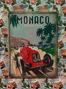 Monaco '34 - Tin Metal Wall Sign - Picture 1 of 1