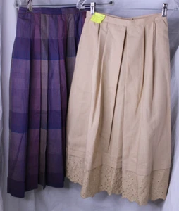 2 - Young Traditions Vintage Textured Midi Skirt Lined Made in USA Pockets - Picture 1 of 14