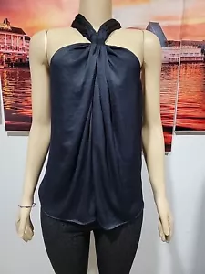 A.L.C. Two-tone navy Size Small halter top with black collar #W2 - Picture 1 of 8