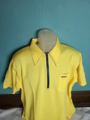Camisa Polo Swingster Vintage Años 70/80 Media Cremallera Cuello Grande EE. UU. Para Hombre Talla XL  Foto 1 de 4