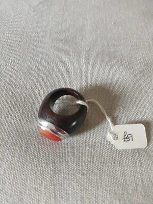 Anillo de palo de rosa Branch Indonesia con piedras de cuarzo cereza conjunto en plata... Foto 1 de 3