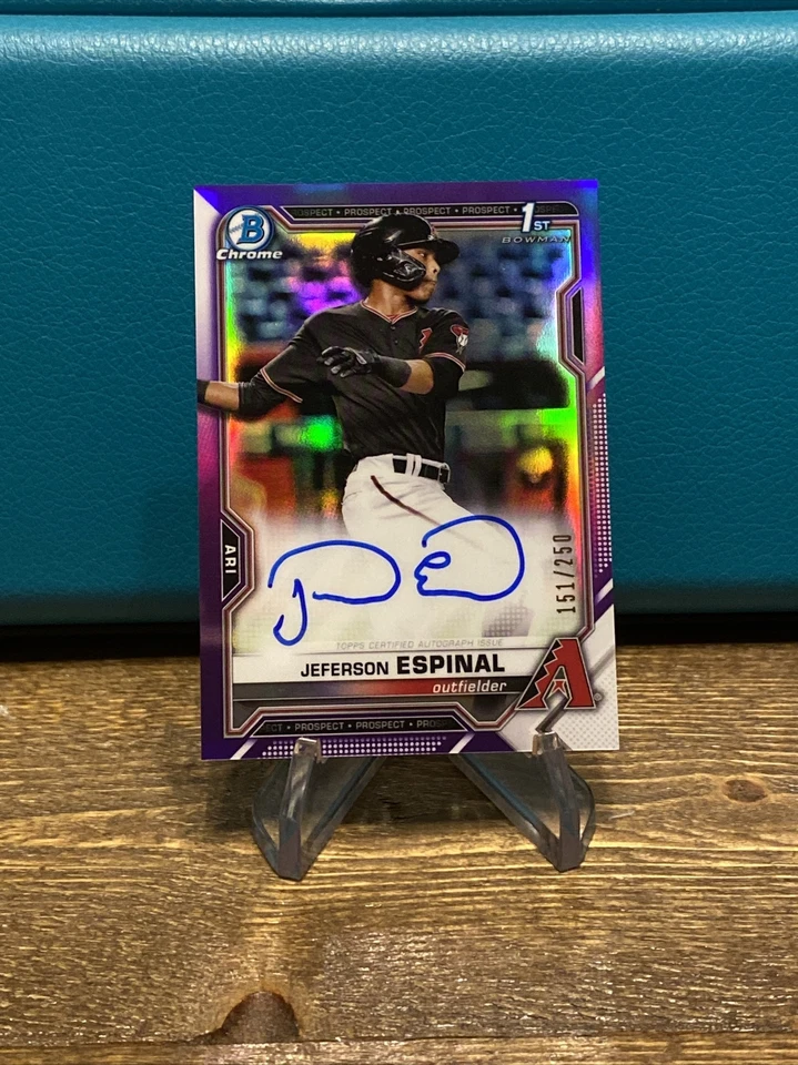 2021 Bowman Chrome Jeferson Espinal Purple Auto /250 Diamondbacks ⚾️💨☄️📈🆙😎 - Image 1 of 1