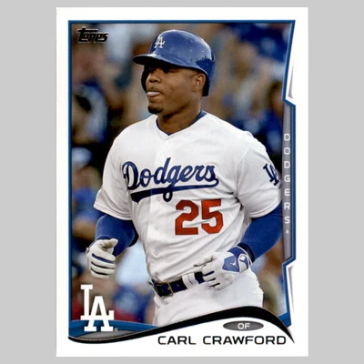 Carl Crawford #566 2014 Topps Los Angeles Dodgers Baseball Card MLB NM - Image 1 of 3