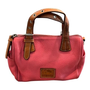 Dooney & Bourke Pink Pebble Leather Satchel Handbag Top Handle Purse Y2K - Bild 1 von 12